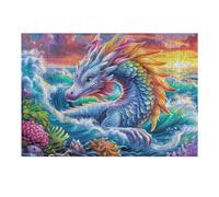 Wave Oriental Dragon 300 Piece Complete DIY Jigsaw Puzzle Surge Haze Radiance Collectors Mind Relaxation Educational Decorative Puzzle Gifts for Adults Sturdy Thick Cardboard 300 PCS