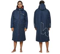 WAVE Oversized Waterproof Fleece-Lined 3 in 1 Changing Robe | Quick Dry Wetsuit Changing Coat | Unisex (UK, Alpha, S, Regular, Regular, Navy)
