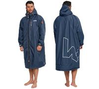 WAVE Oversized Waterproof Fleece-Lined Changing Robe | Quick Dry Wetsuit Changing Coat | Unisex (UK, Alpha, XS, Regular, Regular, Navy)