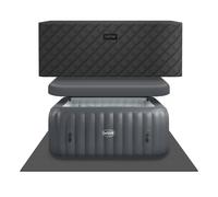 Wave Pacific | 4/6-Person Inflatable Hot Tub | Integrated Heater - Dark Grey - 6 Person | 185x65cm - EnergySave Bundle