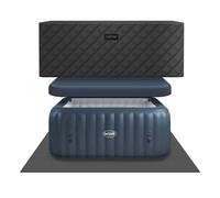 Wave Pacific | 4/6-Person Inflatable Hot Tub | Integrated Heater - Navy - 6 Person | 185x65cm - EnergySave Bundle