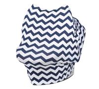 Wave Pattern Breastfeeding Cover Navy Milk Shred Women Shawl | Multi-function, Breathable, Windproof, Easy to Carry, Nursing Cover up Feeding Use