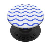 Wave Pattern Ocean Lines By The Sea PopSockets Adhesive PopGrip
