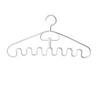 Wave Pattern Stackable Hangers - 10-Piece Multifunctional Space-Saving Plastic with 8 Slots for Closet - Smart Design for Efficient Storage (White)