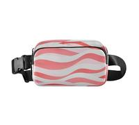 Wave Pattern Watermelon Red White Fashionable Crossbody Bag Waist Packs for Women Men Small with Adjustable Strap for Travel Gym Work mariconeras de cintura para hombre, wave pattern watermelon red