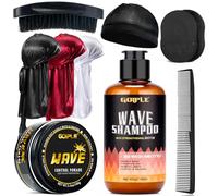 Wave Pomade for Men Strong Hold Easy Wash Cream Grease, 360 Wavy Hair Shampoo Moisturizing Hydrator With Hair Comb, Wave Brush, Durag Silk & Cap Set