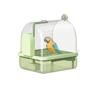 Wave Pool for Parrot Cage, Automatic Bird Bath, Automatic Chew-proof Bath with Perch and Play Area, Two Modes for Breeding, Travel, Exhibition, Outdoor