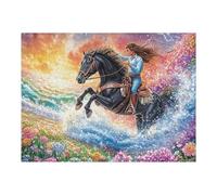Wave Running Horse 500 Piece Jigsaw Puzzle Pack Wave Surf Sea Teens Beginners Cognitive Development Puzzle Fans Group Play High-grade Rigid Cardboard 500 PCS