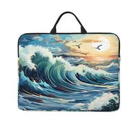 Wave Sailboat Seagull 14-Inch Laptop Bag With Shockproof Lining And Portable Design, Suitable For Business And Daily Use.