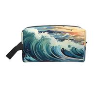 Wave Sailboat Seagull Large Capacity Toiletry Bag, Lightweight Travel Wash Bag with Padding, for Men Women