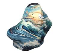 Wave Sailboat Seagull Versatile full-print Stroller Chair Cover/Nursing Cover, specially designed for your baby