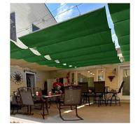 Wave Shade Cover,Retractable Green Pergola Canopy Shade Cover - Waterproof Slide on Wire Awning for Patio, Deck & Trellis - 0.5x2m Wave Shade Sail