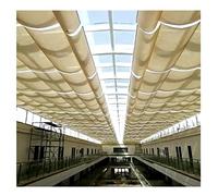 Wave Shade Cover,Retractable Outdoor Waterproof Shade Canopy - Beige 0.9x3m Pergola Awning, Deck & Patio Wave Sail Cover, Slide on Wire for Backyard Protection