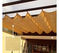 Wave Shade Cover,Retractable Patio Awning - Flexible Outdoor Canopy for Deck & Garden, U-Shaped Wave Shade Cover with Support Rod, 56 (Yellow, 1.7 x 5m)