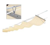 Wave Shade Cover,Retractable Shade Canopy for Pergola, Slide-On Wire Cable Shade Sail Awning for Patio, Deck, Yard & Porch, Complete Kit - Wheat Color, 0.75x5m