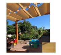 Wave Shade Cover,Retractable Sun Shade Canopy for Pergola, Deck & Patio - U-Shaped Wave Sail with Mounting Kit, Outdoor Cover for Yard & Gazebo, 9.84x32.81ft