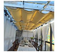 Wave Shade Cover,Retractable Waterproof Outdoor Shade Canopy - 1.5x4m Pergola Replacement Awning, Slide-on Wire Wave Sail for Deck, Patio, Backyard - Sand Color