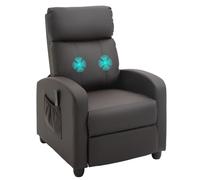 Homcom Recliner Sofa Chair Pu Leather Massage Armcair W/ Remote Control, Brown