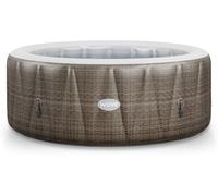 Wave Atlantic 6 Person Brown Rattan Inflatable Hot Tub 65 x 208cm - Size: 6 Seater - Wilko