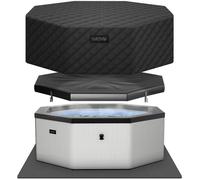 Wave Como | 6-Person Eco Foam Hot Tub | Built-In Integrated Heater - Graphite Grey - 6 Person | 195x70cm | EnergySave Bundle