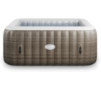 Wave Atlantic 6 Person Brown Rattan Inflatable Hot Tub 65 x 185cm - Size: 6 Seater - Wilko