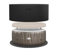 Wave Atlantic 6 Person Slate Rattan Inflatable Hot Tub 65 x 208cm - Size: 6 Seater - Brown Rattan - Wilko