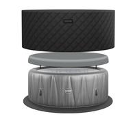 Wave Spas Wave Atlantic Energy-Efficient Hot Tub Bundle | 6 Person in Mid Grey Wave Spas Mid Grey 6 Person