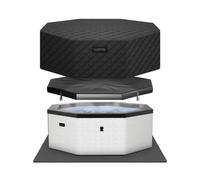 Wave Como 6 Person Eco Foam Hot Tub EnergySave Bundle Pebble White, White
