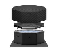 Wave Spas Wave Como Energy-Efficient Hot Tub Bundle - 6-Person Rigid Eco Foam Spa With Thermal Cover & Insulated Foam Mat - Charcoal Black