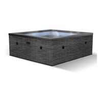 Wave Spas Wave Garda 4-Person Square Rigid Eco Foam Hot Tub, 70-Jet Massage System, Energy-Efficient - Flint Grey