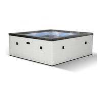 Wave Spas Wave Garda 4-Person Square Rigid Eco Foam Hot Tub, 70-Jet Massage System, Energy-Efficient - Pebble White