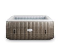 Wave Atlantic 6 Person Brown Rattan Inflatable Hot Tub 65 x 185cm - Size: 6 Seater - Wilko