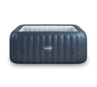 Wave Spas Wave Pacific 6-Person Square Inflatable Hot Tub, 130-Jet Massage System, Energy-Efficient - Navy
