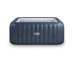 Wave Spas Wave Pacific 6-Person Square Inflatable Hot Tub, 130-Jet Massage System, Energy-Efficient - Navy