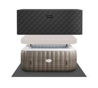 Wave Spas Wave Pacific Energy-Efficient Hot Tub Bundle | 6 Person in Brown Wave Spas Brown 6 Person