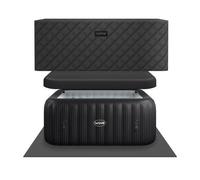 Wave Spas Wave Pacific Energy-Efficient Hot Tub Bundle - 6-Person Inflatable Spa With Thermal Cover & Insulated Foam Mat - Slate Rattan