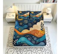 Wave Spiral Fitted Sheet 3D Print Soft Microfiber Wrinkle Resistant | 140x200x25cmDeep Pocket Design Family Present Soft Microfiber Bedroom Decor Wrinkle Proof