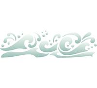 Wave Stencil - 39.5 x 11.5cm (L) - Reusable Sea Ocean Nautical Seashore Reef Border Wall Stencil Template