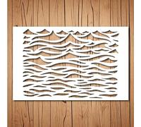 Wave Stencil | Reusable Ocean Wave Waves Stencils for Painting on Wood, Glass, Wall, Rock, Fabric, Walls, Canvas, Glassware | Ocean Waves Stencil Template (5"x 6")