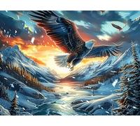 Wave Storm Flying Eagle 300 Piece Pack DIY Jigsaw Puzzle Dreamy Scenic Fauna Collectors Cognitive Development Educational Decorative Puzzle Gifts for Adults Premium Cardboard 300 PCS