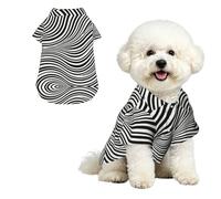 Wave Stripe M Pet Hawaiian Shirt for Small Dogs-Cute Summer Beach Outfit for Puppy, Soft Breathable Cat Clothes with Buttons