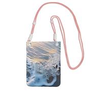 Wave Stripe2 Print Crossbody Bag For Women, Shoulder Bag Purse, Travel Sport Mini Phone Bag, Phone Wallet, Pink, One Size
