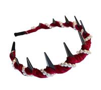Wave Style Hair Accessory with Teeth Comb - Girls Pearl Headband | Church Non Slip for Women and Girls | Elegant Pearl Headwear for Daily Wear, Wedding, Party, Sc