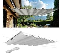 Wave Sun Shade,Retractable Wave Sun Shade Sail 255 x 505 cm Pes Polyester, Waterproof 98% UV Block, Wind and Tear Resistant, Sun Shade Sail Square with Eyelets and Rope for Deck Swimming, Li