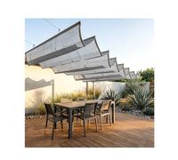 Wave Sun Shade,Telescopic U Shaped Sunshade Mesh Tarp, Retractable Pergola Awning with Stainless Steel Hardware,for Patio Garden Deck and Outdoor Spaces(W1.2*L11m/W3.93*L36.08ft)