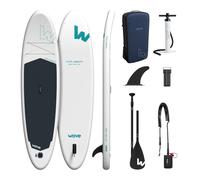 Wave Sups Wave Cruiser 2.0 Inflatable Stand Up Paddleboard | Beginner-Friendly SUP w/ Non-Slip Deck, Complete Accessories & Travel Bag | 10'9ft Wave Sups White 10ft