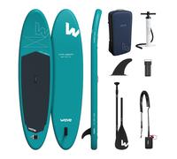 Wave Sups Wave Cruiser 2.0 Inflatable Stand Up Paddleboard | Beginner-Friendly SUP w/ Non-Slip Deck, Complete Accessories & Travel Bag | 10'9ft Wave Sups Aqua 10ft