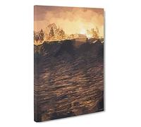 Wave Touching The Trees Canvas Print | Gallery Wrapped 30mm Frame Wall Art | 30x20 inches | Ready to Hang | Abstract Seascape Picture | Living Room Bedroom Lounge Office