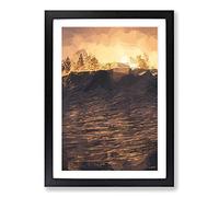 Wave Touching The Trees in Abstract Framed Print | A2 Black Framed Wall Art | Ready to Hang | Abstract Floral Picture | Living Room Bedroom Lounge Office