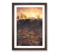 Wave Touching The Trees in Abstract Framed Print | A2 Walnut Framed Wall Art | Ready to Hang | Abstract Floral Picture | Living Room Bedroom Lounge Office